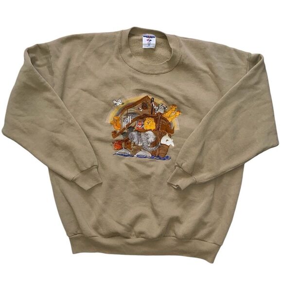 Vintage Jerzees Noah’s Ark Crewneck Sweater Size 2X - Picture 1 of 4